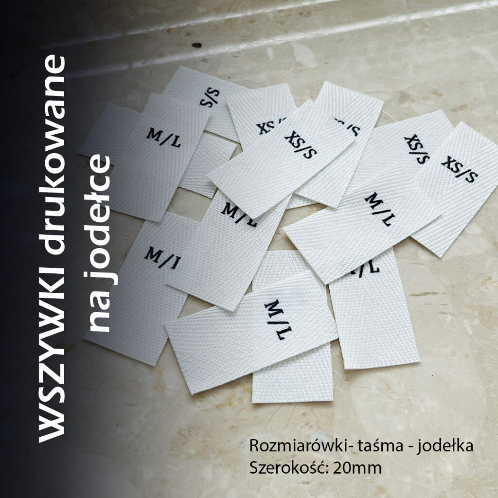 Wszywki na taśmie w jodełkę rozmiarówki 20mm 1